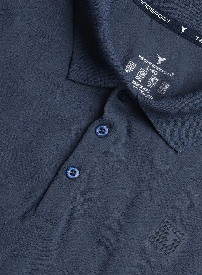 Technosport Blue Technosport Men Jacquard Slim Fit Polo for Men | Best Price UAE