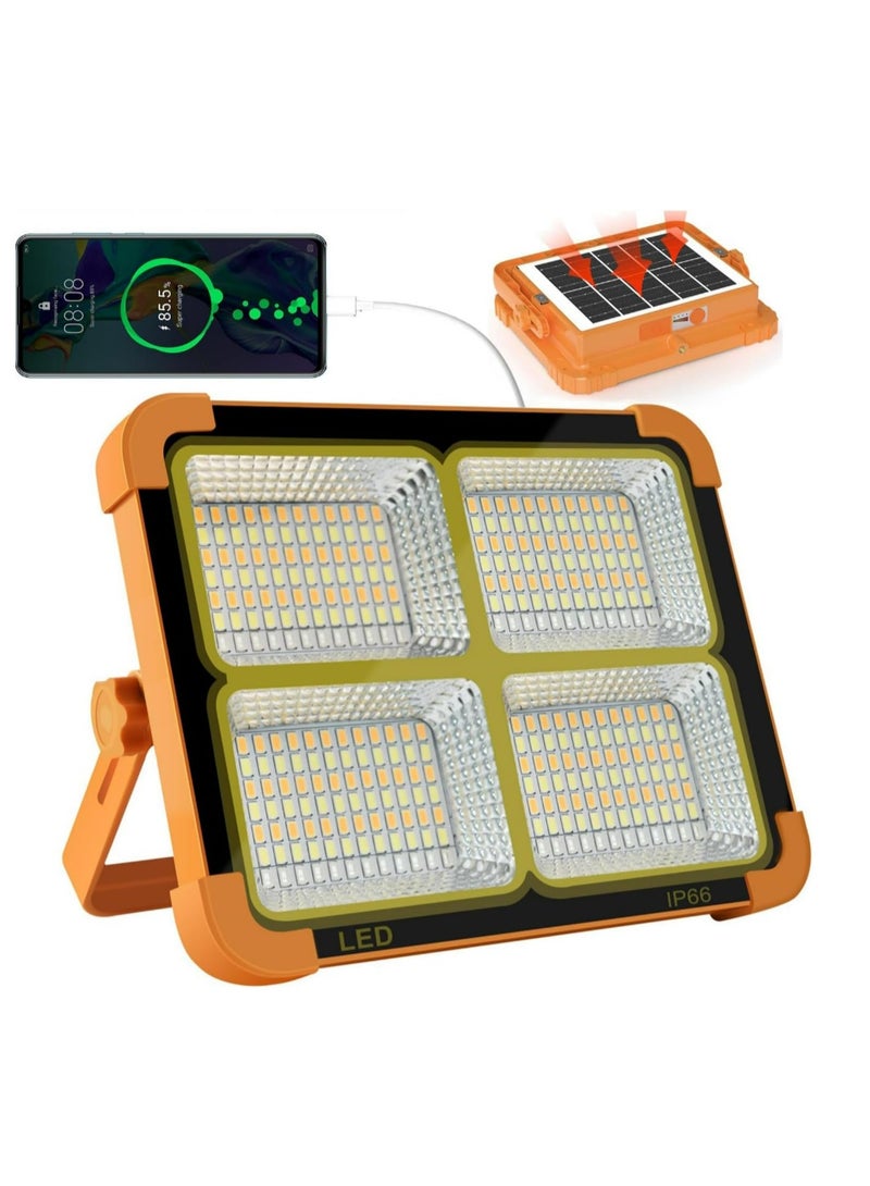 Rechargeable Solar LED Light, 288 LED Chips, 10000 Lumens Strong lighting, Solar and USB charging, Supports Mobile charging through USB out - Image 1