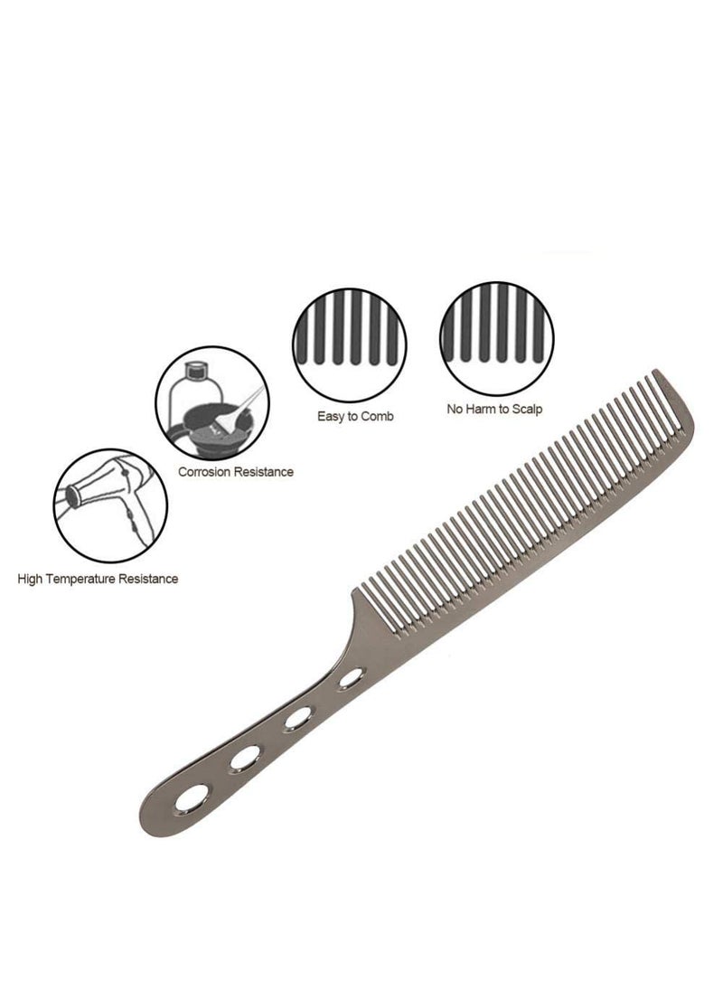 Semme Hair Massage Comb Antistatic Professional Salon Comb Space Aluminum Stainless Steel Anti static Comb Beauty ToolsBlack01  - Image 4