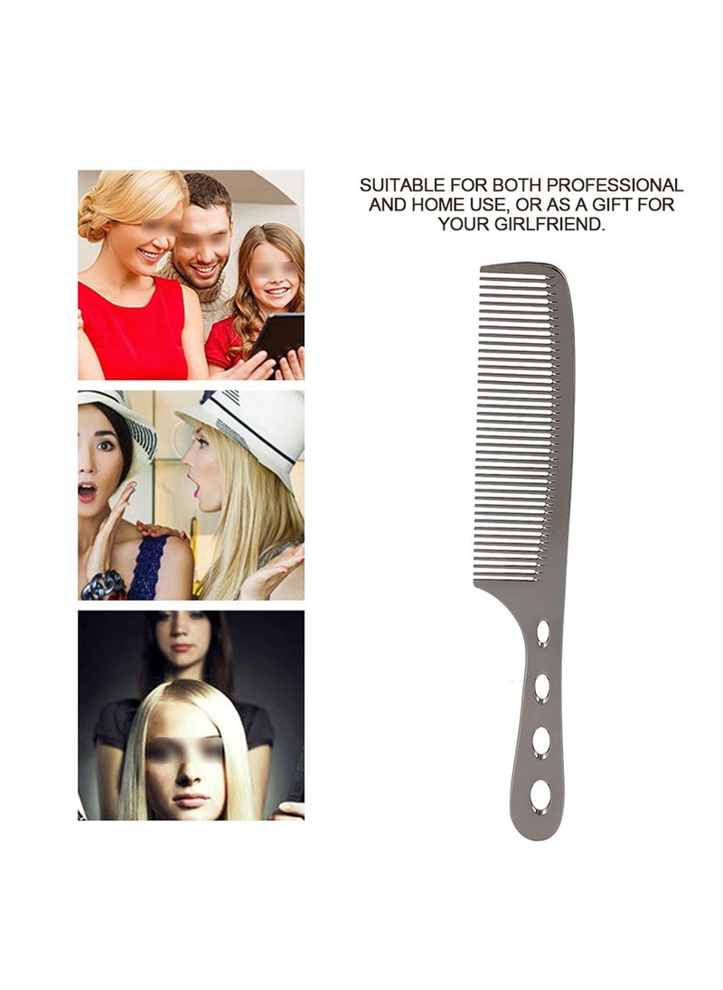 Semme Hair Massage Comb Antistatic Professional Salon Comb Space Aluminum Stainless Steel Anti static Comb Beauty ToolsBlack01  - Image 5