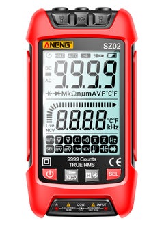 ANENG SZ02 Smart Digital Multimeter Auto Range 9999 Counts NCV Universal Meter Handheld Multifunctional Tester Voltmeter Ammeter Red  - Image 1
