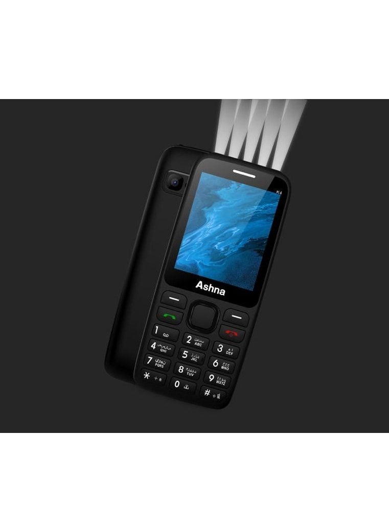 Marrkhor - Ashna K4 Mobile 4 Sim Supporting Black - Image 1