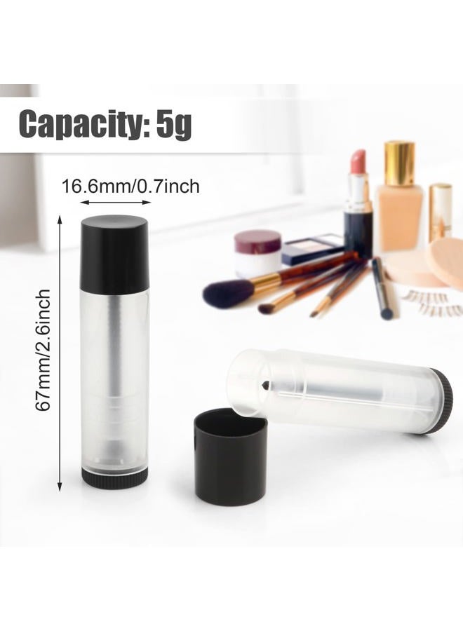 Cositina 50 قطعة أنابيب بلسم الشفاه 5 جرام حاويات أحمر شفاه بلاستيكية فارغة قابلة لإعادة التعبئة مع غطاء أسود لتعبئة بلسم الشفاه اللامع - Image 2