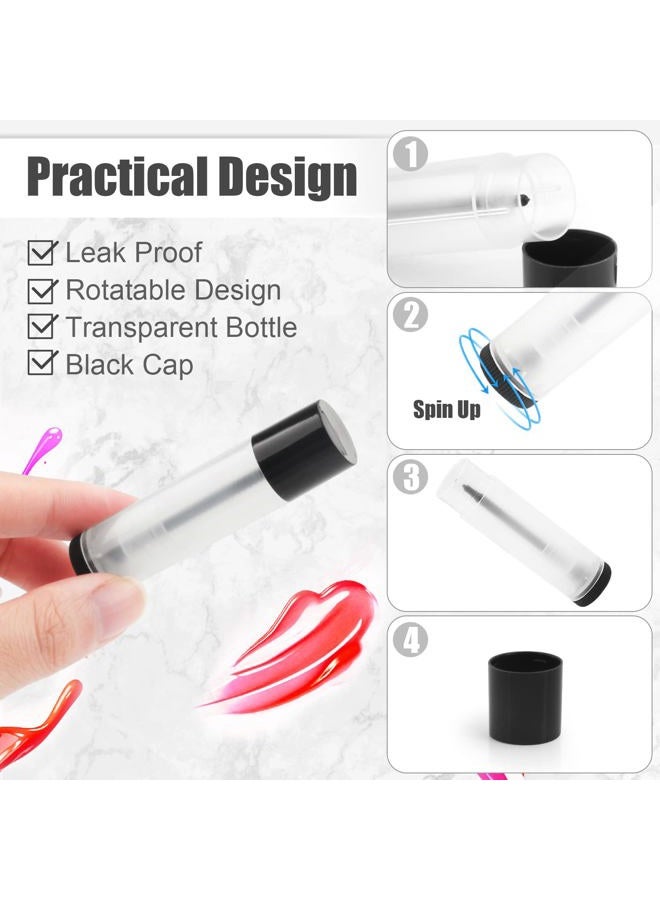 Cositina 50 قطعة أنابيب بلسم الشفاه 5 جرام حاويات أحمر شفاه بلاستيكية فارغة قابلة لإعادة التعبئة مع غطاء أسود لتعبئة بلسم الشفاه اللامع - Image 3