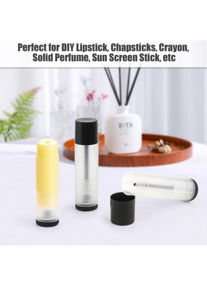 Cositina 50 قطعة أنابيب بلسم الشفاه 5 جرام حاويات أحمر شفاه بلاستيكية فارغة قابلة لإعادة التعبئة مع غطاء أسود لتعبئة بلسم الشفاه اللامع - Image 4