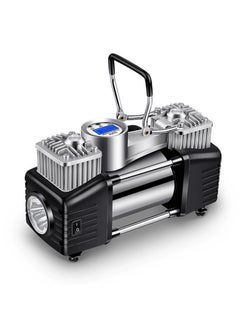 تشانجلي ضاغط هواء رقمي محمول لنفخ إطارات السيارات، مضخة هواء رقمية محمولة بسلك DC12V مع أسطوانة مزدوجة 30 مم للخدمة الشاقة/إيقاف تلقائي/مصباح LED/مقبض معدني/صندوق أدوات، مقياس ضغط الإطارات - احترافي لسيارات الدفع الرباعي والطرق الوعرة والشاحنات  - Image 2