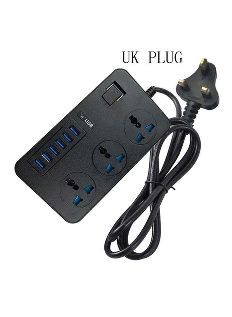 T09 3000 واط عالي الطاقة متعدد الوظائف المكونات في 3 فتحات مقبس عالمي عالمي + 6 USB شحن ذكي قابس المملكة المتحدة - Image 1