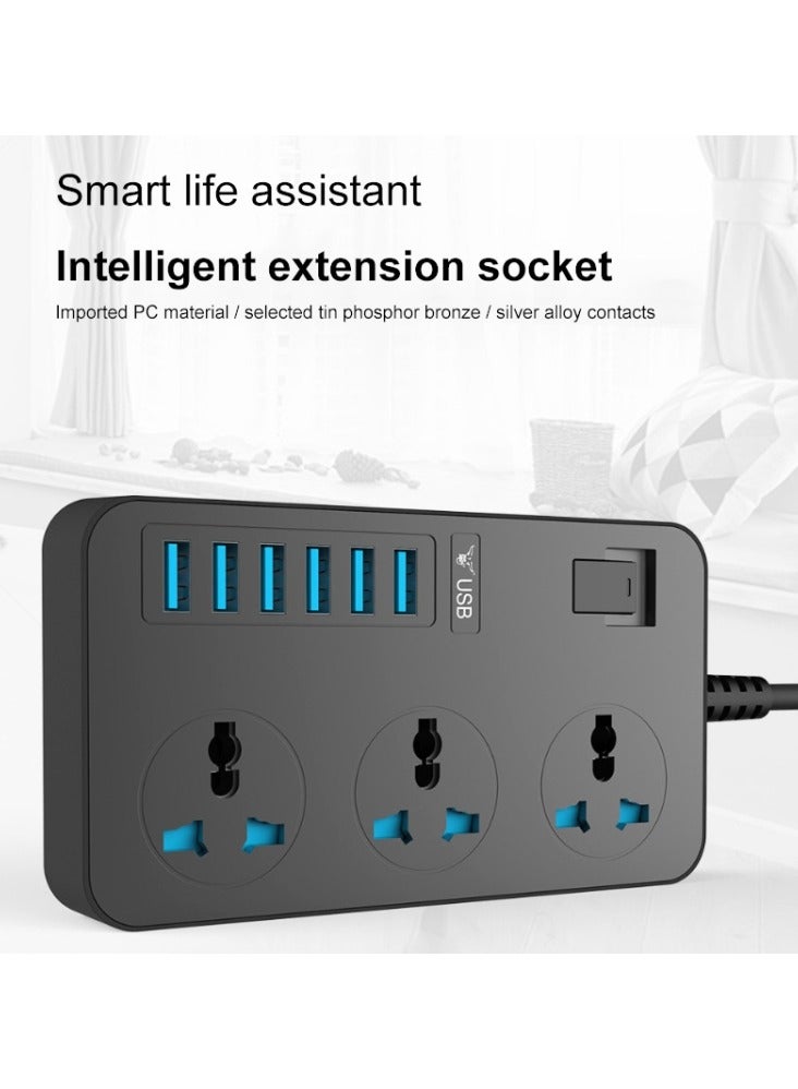 T09 3000 واط عالي الطاقة متعدد الوظائف المكونات في 3 فتحات مقبس عالمي عالمي + 6 USB شحن ذكي قابس المملكة المتحدة - Image 3