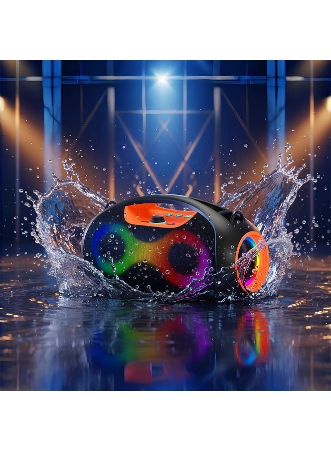 MYX BoomX - Portable Bluetooth Speaker – 60W High Bass, RGB Lights, Multi-Connectivity (BT/AUX/TF/USB/FM), TWS Pairing, 2000mAh Battery, Outdoor Party Speaker - Image 5