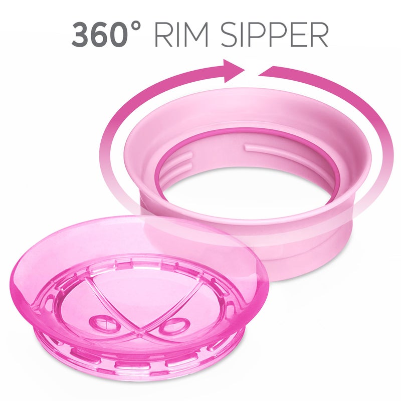 Chicco 360Â° Spoutless Rim-Trainer with Removable Transparent Membrane | Spill-Resistant | Top-Rack Dishwasher Safe | Open-Cup Training | Easy to Hold with Ergonomic Indents | Pink | 9+ Months - Image 5