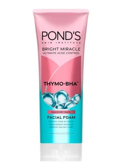 Pond's Bright Miracle Ultimate Acne Conrol Thymo-BHA (Niasorcinol) Facial Foam Reduces Acne in 3 Days 100g  - Image 1