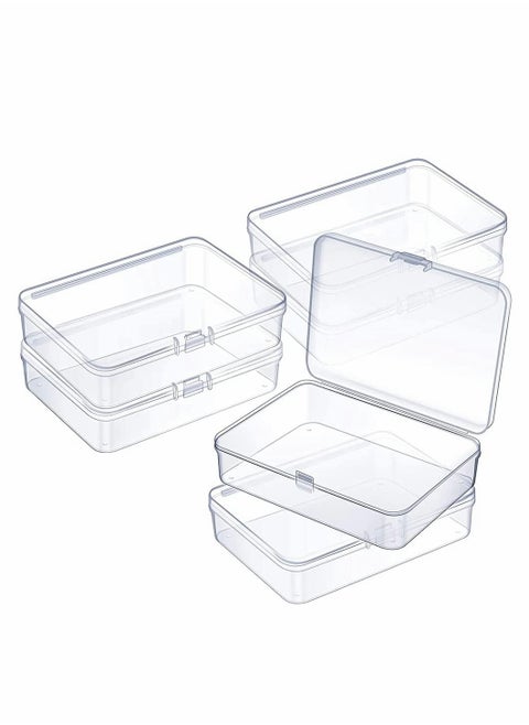 Mini Plastic Storage Containers Box for Collecting Small Items, Clear, 4.45x3.3x1.18in, 6 Pieces