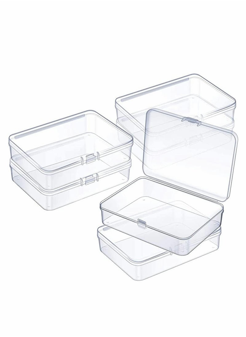 SYOSI - Mini Plastic Storage Containers Box for Collecting Small Items, Clear, 4.45x3.3x1.18in, 6 Pieces - Image 1