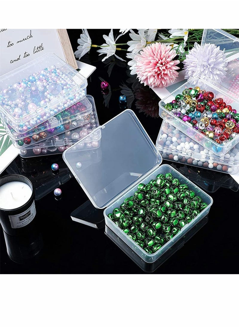 SYOSI - Mini Plastic Storage Containers Box for Collecting Small Items, Clear, 4.45x3.3x1.18in, 6 Pieces - Image 1