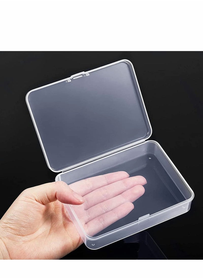 SYOSI - Mini Plastic Storage Containers Box for Collecting Small Items, Clear, 4.45x3.3x1.18in, 6 Pieces - Image 1