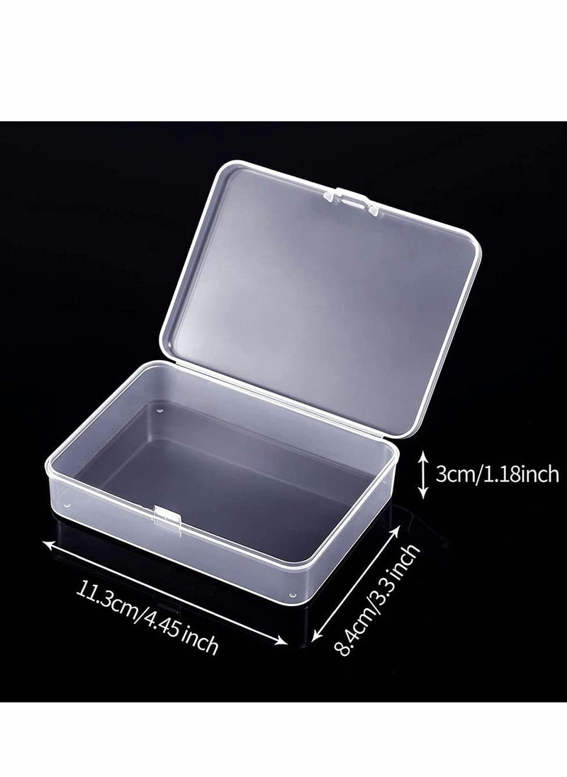 SYOSI - Mini Plastic Storage Containers Box for Collecting Small Items, Clear, 4.45x3.3x1.18in, 6 Pieces - Image 1