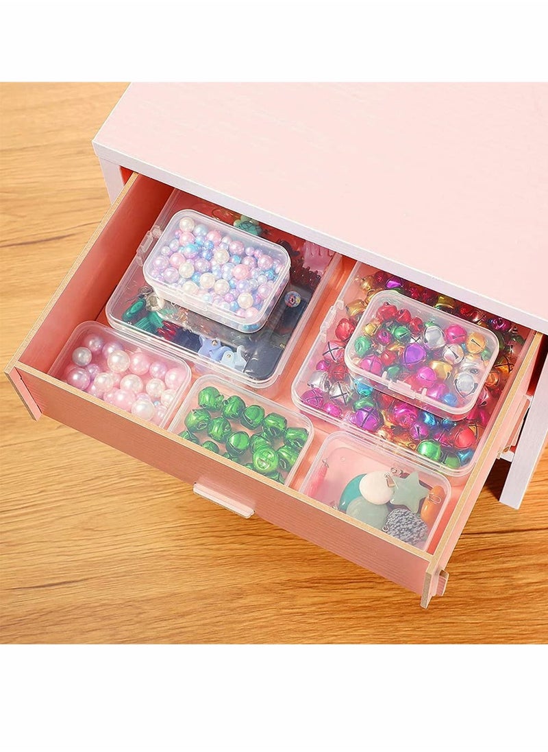 SYOSI - Mini Plastic Storage Containers Box for Collecting Small Items, Clear, 4.45x3.3x1.18in, 6 Pieces - Image 1