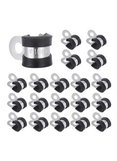 Y&D SYOSI 20 Pcs Rubber Lined P Clips, 10mm Cable Clamp 2/5 Inch Stainless Steel Hose Pipe Clamps Metal Wire Kit for Ship Electrical Automotive  - Image 1