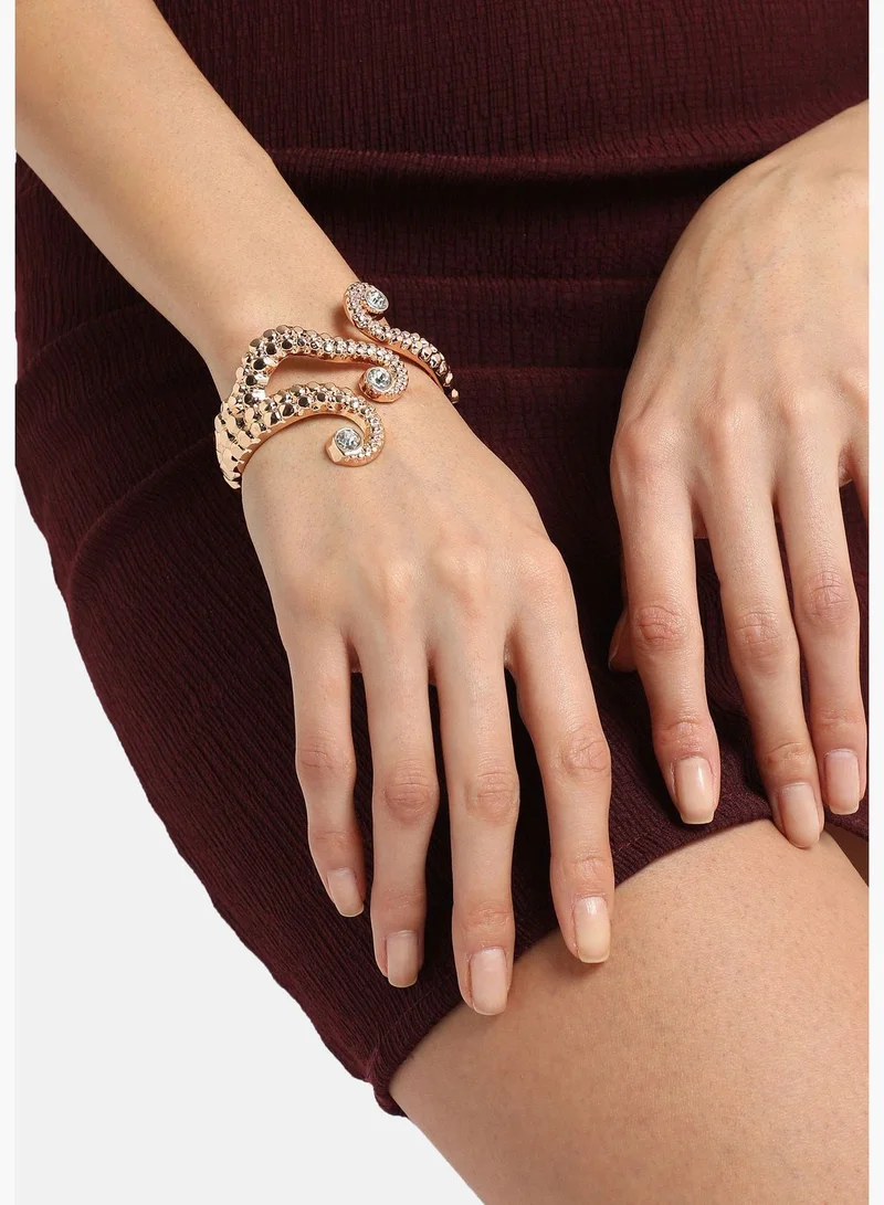 SOHI Gold Plated Designer Stone Party Wear Bracelet For Women
