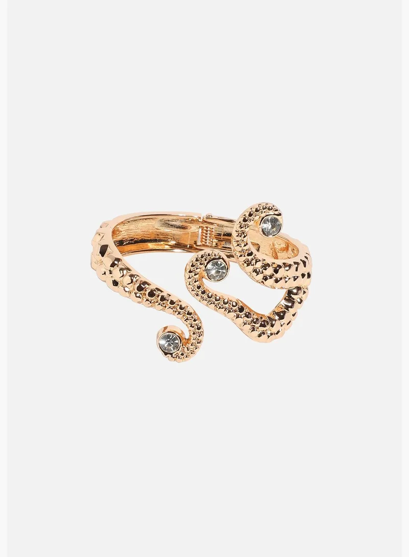 SOHI Gold Plated Designer Stone Party Wear Bracelet For Women