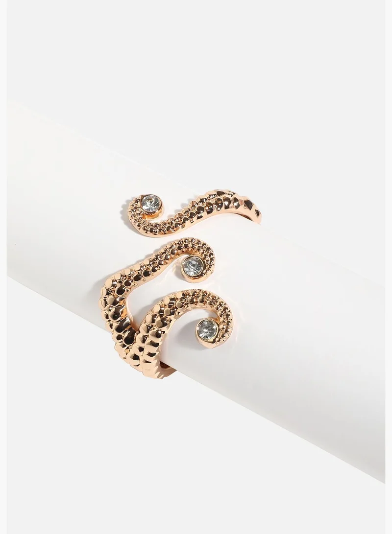 SOHI Gold Plated Designer Stone Party Wear Bracelet For Women