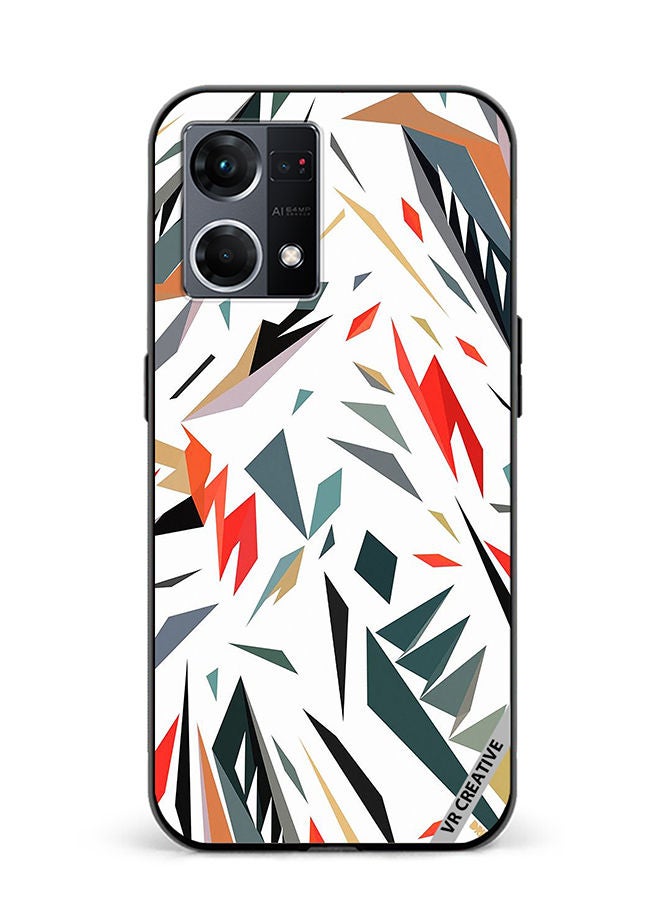 VR CREATIVE Protective Case Cover For Oppo Reno8 4G Abstract Design Multicolour - Image 1