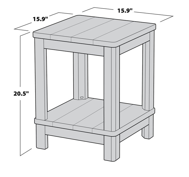 Keter Deluxe Adirondack Side Table - Black - Image 2