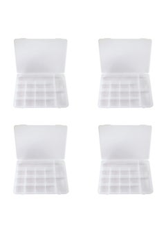 Grab Mantra 4 Pack 20 Grids Plastic Storage Jewellry Organizer Boxes with Adjustable Dividers (4x5)  - Image 1
