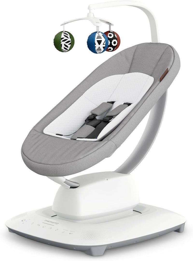 UPPAbaby Mamaroo Smart Swing with Bluetooth Control, Built-in Sounds, and Newborn Insert - Stella Grey Mélange - Image 1