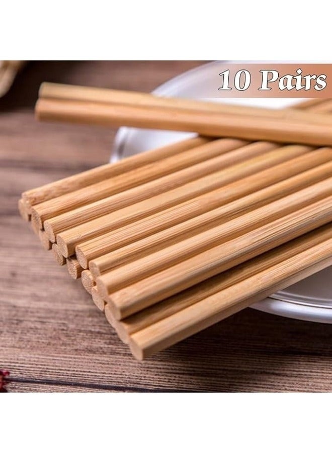 Happy Home 60pcs Reusable Bamboo Chopsticks - Long, lightweight chopsticks for sushi, rice noodles, and Asian dishes. Chinese and Japanese tableware - Image 4