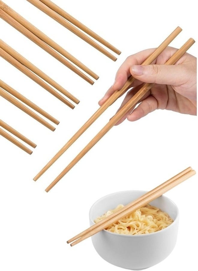 Happy Home 60pcs Reusable Bamboo Chopsticks - Long, lightweight chopsticks for sushi, rice noodles, and Asian dishes. Chinese and Japanese tableware - Image 1