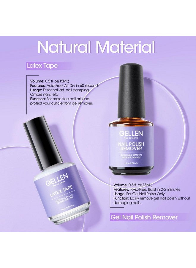 Gellen Gel Nail Polish Remover Kit Gel Polish Remover And Latex Tape Peel Off Liquid Gel Remover For Nails In 35 Minutes Gel Remover Kit Cuticle Guard For Nail Art Liquid Latex Barrier Protector - Image 4