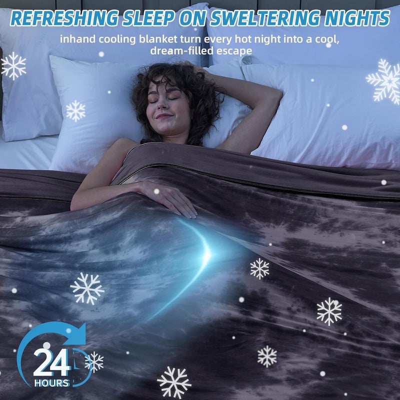 inhand Cooling Blanket King Size (80"x90"), Cooling Blankets for Hot Sleepers, Absorbs Heat to Keep Adults Cool for Summer Nights Sweats, Thin Cold Lightweight Blanket for Couch Bed, All Season Use - Image 5