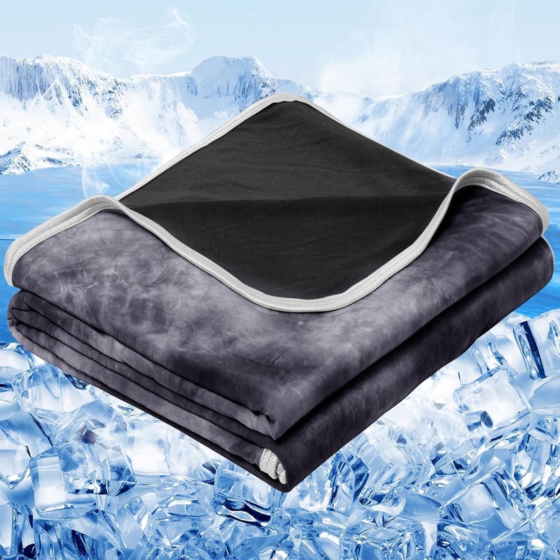 inhand Cooling Blanket King Size (80"x90"), Cooling Blankets for Hot Sleepers, Absorbs Heat to Keep Adults Cool for Summer Nights Sweats, Thin Cold Lightweight Blanket for Couch Bed, All Season Use - Image 1
