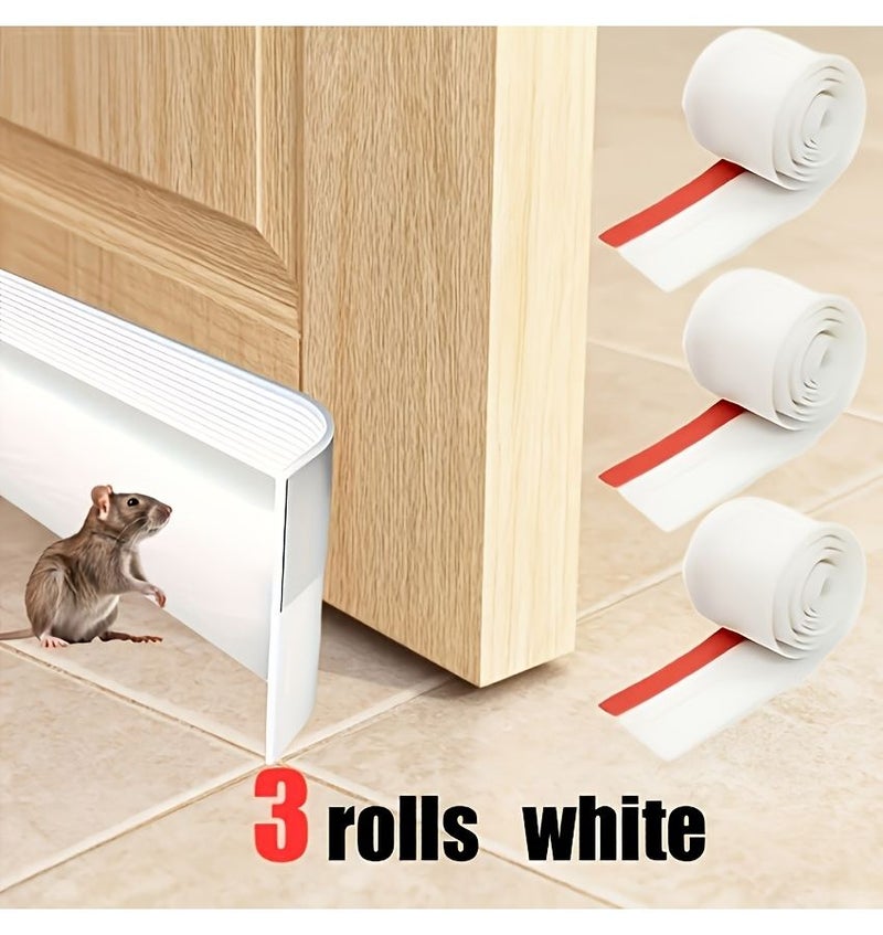 Set Of Three 39 Inch Black Self Adhesive Door Seals For Blocking Noise Drafts Dust Smoke And Pests - Image 2