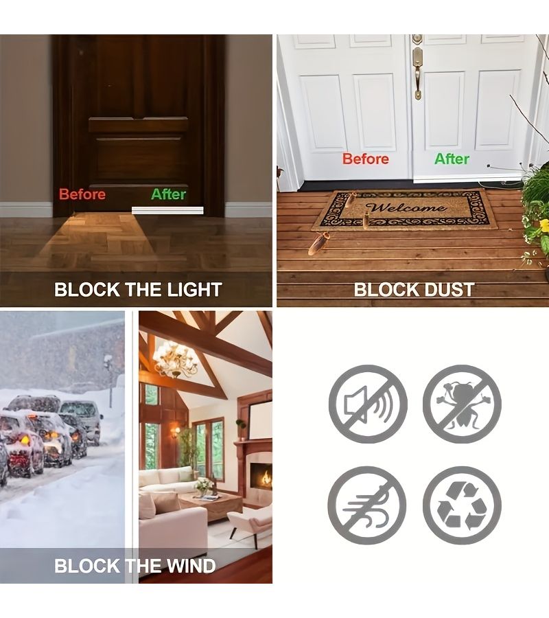 Set Of Three 39 Inch Black Self Adhesive Door Seals For Blocking Noise Drafts Dust Smoke And Pests - Image 5