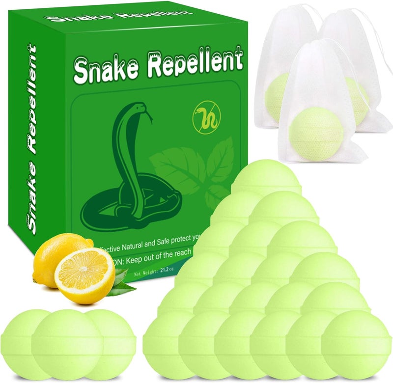 Enbabbor 24 Pack Snake & Lizard Repellent for Yard, Natural Rodent Repellent Balls for Outdoors and Indoor, Keep Snakes Lizard and Rodent Away from Lawn Yard Garden Camping Fishing Pet Safe - Image 1