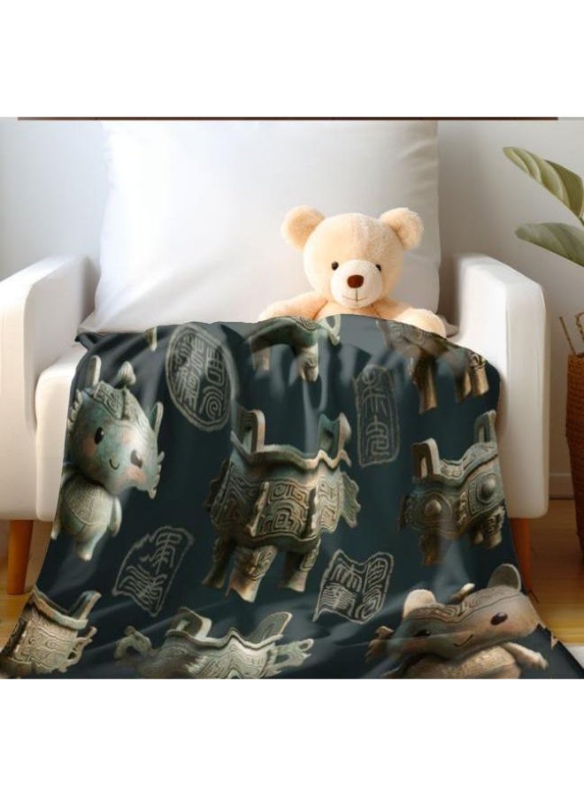 عام بطانية رقيقة من الفانيلا الكرتونية للأطفال أو الطلاب (دافئة ومريحة ومناسبة للنوم والألعاب) 100 سم * 150 سم - Image 3