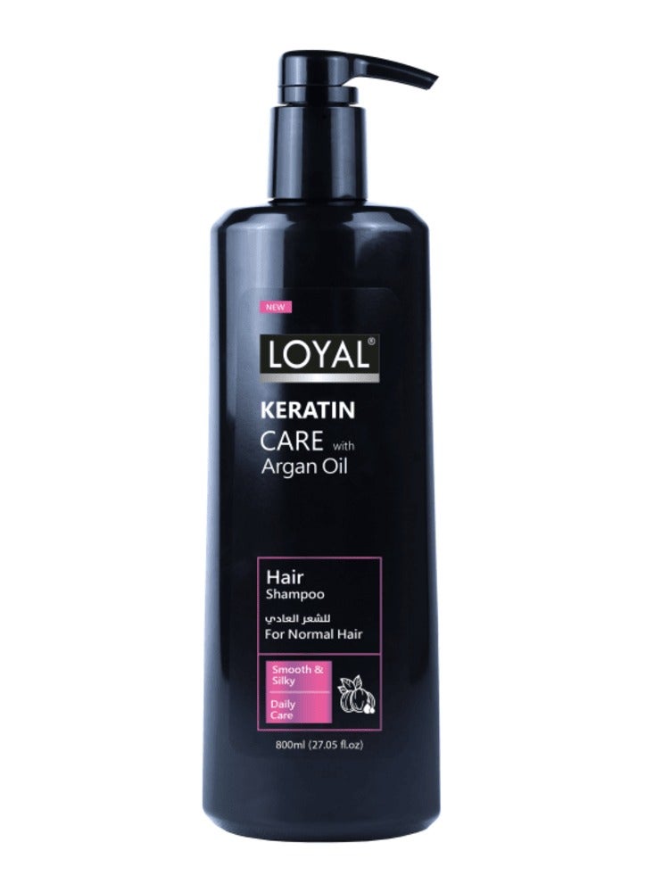 loyal شامبو كيراتين للعناية بالشعر بزيت الأركان للشعر العادي 800 مل