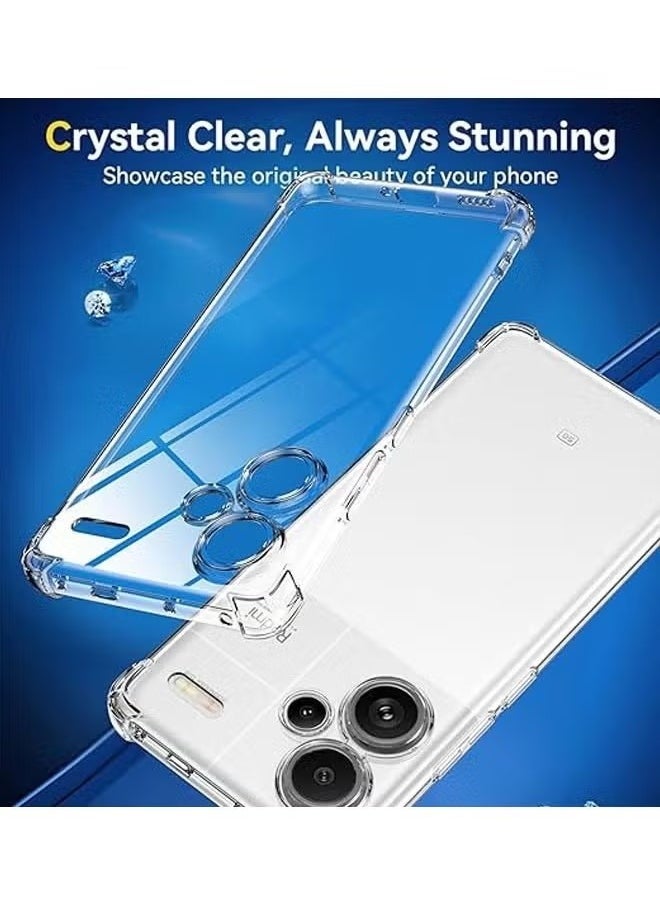 Redmi Note 13 Pro Plus 5G Case Cover with Clear Soft TPU Four Corners Airbags Duty Shockproof Anti-Scratch Protective Back Cover for Redmi Note 13 Pro+ 5G  - Image 3