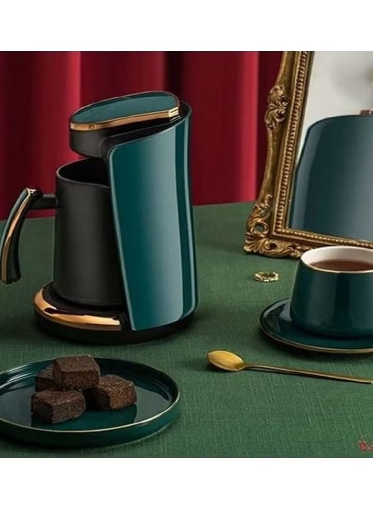 Dream Zone آلة صنع القهوة التركية الأوتوماتيكية المحمولة | سعة 4 أكواب (240 مل) | ماكينة قهوة كهربائية سهلة للمكتب والمنزل والمقهى (أخضر، مفرد) - Image 4