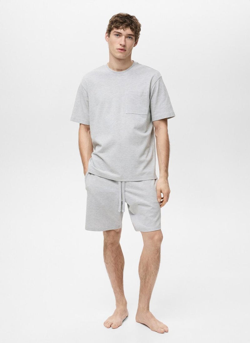 Mango Man Essential Crew Neck T-Shirt And Shorts Sets  - Image 4