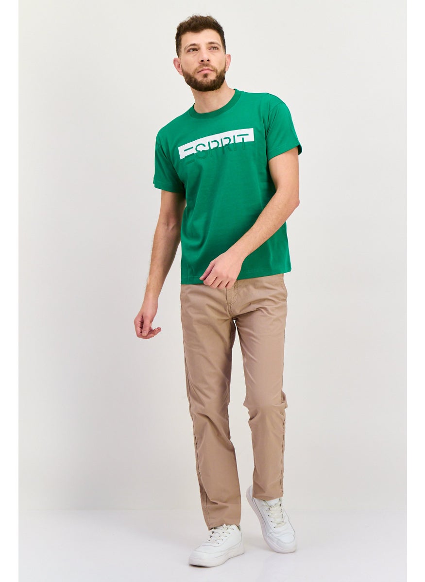 ESPRIT Men Crew Neck Short Sleeve Graphic T Shirt, Green  - Image 4