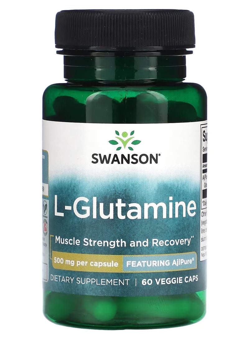 Swanson, L-Glutamine, 500 mg, 60 Veggie Caps