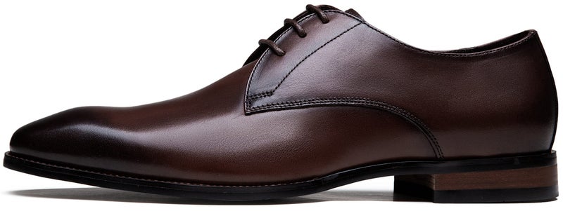 Jousen Men's Dress Shoes Leather Modern Formal Business Oxford Shoes Plain Toe Classic Dress Shoes for Men (AMY9216 Darkbrown 10.5) - Image 1