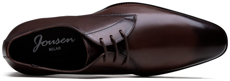 Jousen Men's Dress Shoes Leather Modern Formal Business Oxford Shoes Plain Toe Classic Dress Shoes for Men (AMY9216 Darkbrown 10.5) - Image 5