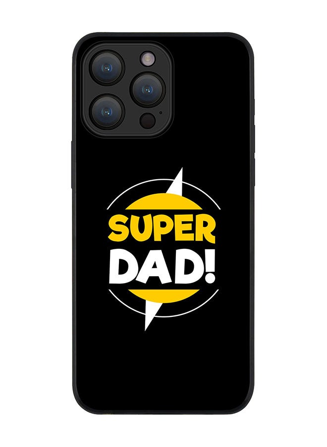 Stylizedd Cover for iPhone 15 Pro Max Case Rugged Black Slim fit Soft Flexible Anti Drop TPU Gel Thin Protective Phone Cases - Super Dad - Image 1