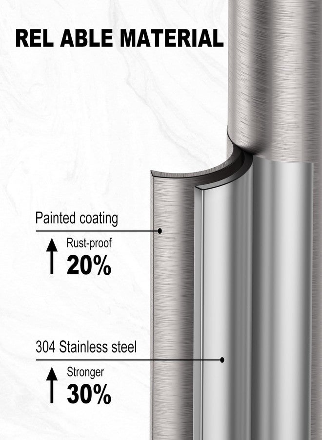 UNCONSIL Toilet Paper Holder Free Standing, 25” H Stainless Steel Nickel Toilet Paper Stand, Weighted Base Floor Tissue Roll Holder for Bathroom,Toilet Roll Stand - Image 3