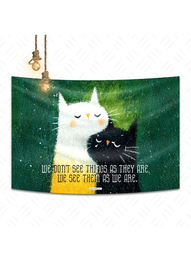 Dezllia Wall Tapestry With Friendly Design - English Phrase - Size 150 * 100 cm - With 4 Adhesive Hooks For Easy Hanging - TAB/15 - Image 1