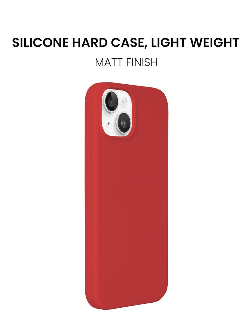 just adore Apple IPhone 14 Case, Silicone Case, Matt Finish, Finger Print resistant cover for IPhone 14 - Red - Image 2